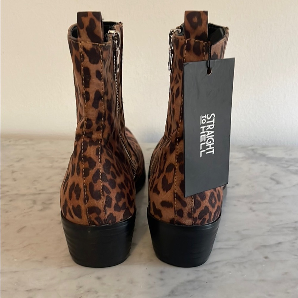 Straight To Hell Vegan Richards Leopard Boot NWT Men’s Sz 9 - Picture 6 of 12